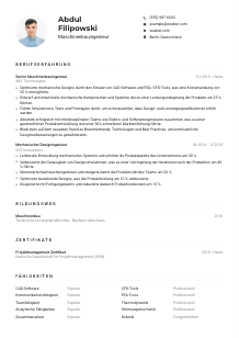 Lebenslauf-Muster für Maschinenbauingenieur*in