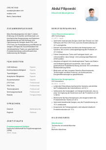 Lebenslauf-Vorlage für Maschinenbauingenieur*in #2