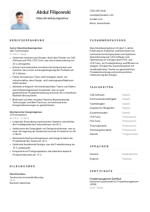 Lebenslauf-Vorlage für Maschinenbauingenieur*in #1