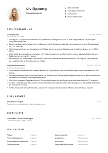 Lebenslauf-Muster für Solaringenieur*in