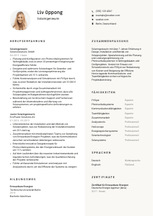 Lebenslauf-Vorlage für Solaringenieur*in #2