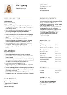 Lebenslauf-Vorlage für Solaringenieur*in #1