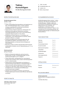 Lebenslauf-Vorlage für Windkraftanlagentechniker*in #2