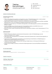 Lebenslauf-Vorlage für Windkraftanlagentechniker*in #3