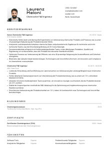 Lebenslauf-Vorlage für Chemische*r F&E-Ingenieur*in #2