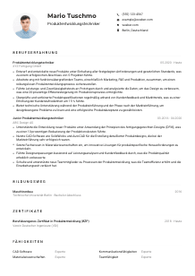 Lebenslauf-Muster für Produktentwicklungstechniker*in