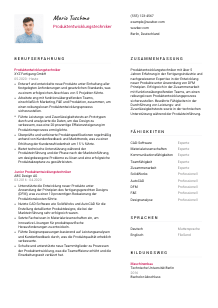 Lebenslauf-Vorlage für Produktentwicklungstechniker*in #2