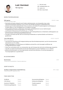 Lebenslauf-Muster für F&E-Ingenieur*in