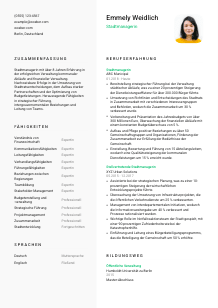 Lebenslauf-Vorlage für Stadtmanager*in #2