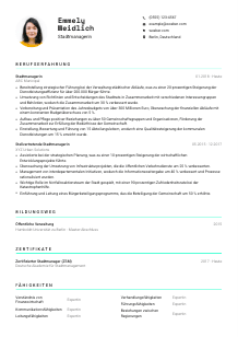 Lebenslauf-Vorlage für Stadtmanager*in #3