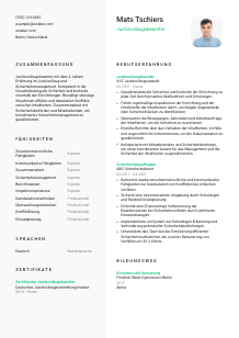 Lebenslauf-Vorlage für Justizvollzugsbeamt*in #2