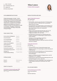 Lebenslauf-Vorlage für Fördermittelmanager*in #3