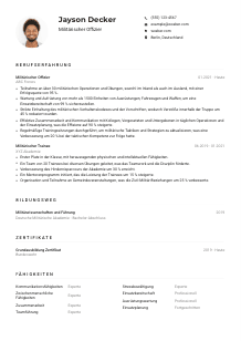 Lebenslauf-Muster für Militärische*r Offizier