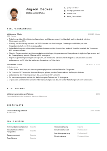 Lebenslauf-Vorlage für Militärische*r Offizier #3