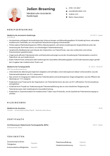 Lebenslauf-Muster für Medizinische*r Assistent*in Kardiologie