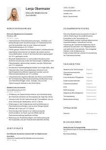 Lebenslauf-Vorlage für Klinische*r Medizinische*r Assistent*in #1