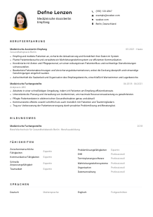Lebenslauf-Muster für Medizinische*r Assistent*in Empfang