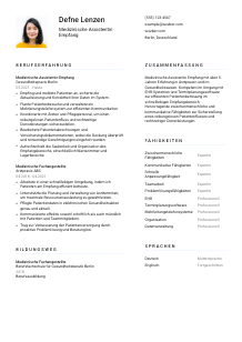 Lebenslauf-Vorlage für Medizinische*r Assistent*in Empfang #1
