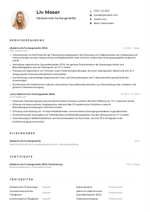 Lebenslauf-Muster für Medizinische*r Fachangestellte*r
