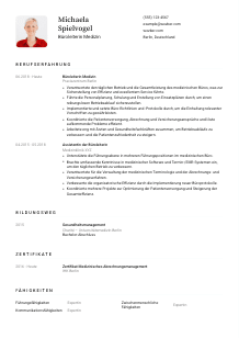 Lebenslauf-Vorlage für Büroleitung Medizin #1