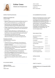Lebenslauf-Vorlage für Medizinische*r Rezeptionist*in #1