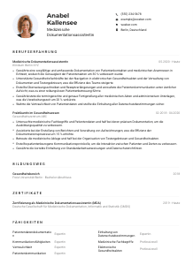 Lebenslauf-Muster für Medizinische*r Dokumentationsassistent*in
