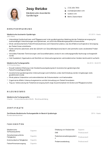 Lebenslauf-Muster für Medizinische*r Assistent*in Gynäkologie