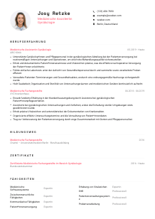 Lebenslauf-Vorlage für Medizinische*r Assistent*in Gynäkologie #1