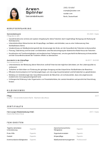 Lebenslauf-Vorlage für Seniorenbetreuer*in #2