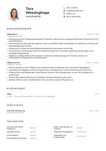 Lebenslauf-Muster für Heimpflegehilfe