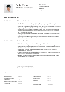Lebenslauf-Vorlage für Patientenservicemitarbeiter*in #1
