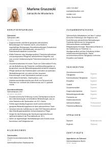Lebenslauf-Vorlage für Zahnärztliche*r Mitarbeiter*in #1