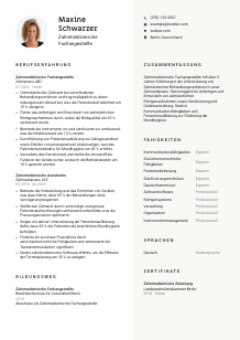 Lebenslauf-Vorlage für Zahnmedizinische*r Fachangestellte*r #2