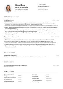 Lebenslauf-Muster für Zahnpflegeassistent*in