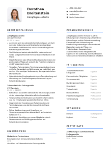 Lebenslauf-Vorlage für Zahnpflegeassistent*in #2