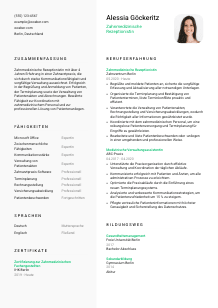 Lebenslauf-Vorlage für Zahnmedizinische*r Rezeptionist*in #2