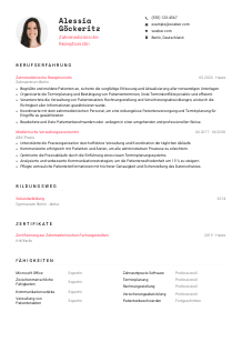 Lebenslauf-Vorlage für Zahnmedizinische*r Rezeptionist*in #1