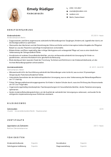 Lebenslauf-Muster für Kinderzahnärzt*in