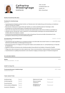 Lebenslauf-Vorlage für Anästhesist*in #2