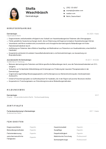 Lebenslauf-Muster für Dermatolog*in