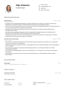 Lebenslauf-Muster für Endodontolog*in