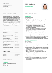 Lebenslauf-Vorlage für Endodontolog*in #2