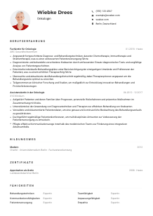 Lebenslauf-Muster für Onkolog*in