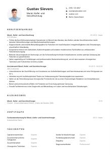 Lebenslauf-Muster für Mund-, Kiefer- und Gesichtschirurg*in