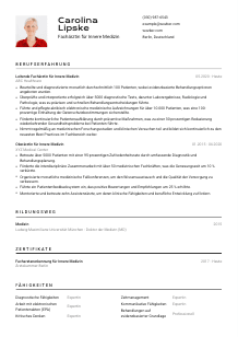 Lebenslauf-Vorlage für Fachärzt*in für Innere Medizin #2