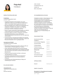 Lebenslauf-Vorlage für Prothetiker*in #1