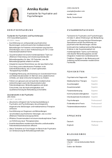 Lebenslauf-Vorlage für Facharzt*ärztin für Psychiatrie und Psychotherapie #1