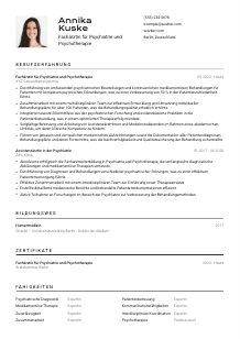 Lebenslauf-Vorlage für Facharzt*ärztin für Psychiatrie und Psychotherapie #2