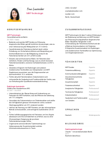 Lebenslauf-Vorlage für MRT-Technolog*in #2