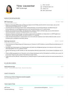 Lebenslauf-Vorlage für MRT-Technolog*in #3